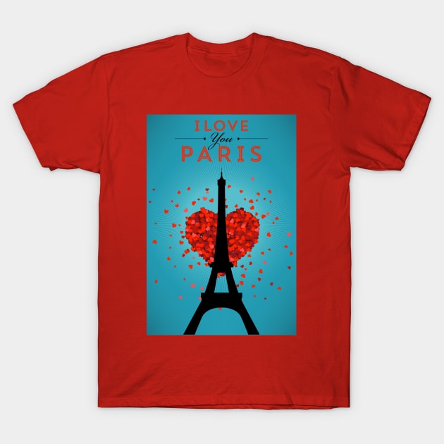 I Love You Paris T-Shirt by kursatunsal